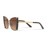 Dolce & Gabbana - Butterfly Sunglasses with Faceted Details - Gold & Havana - Dolce & Gabbana Eyewear