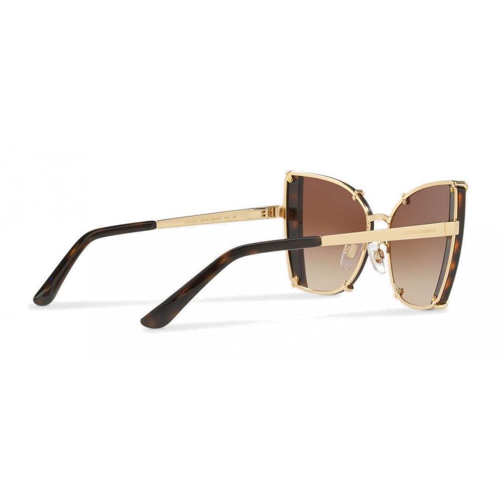 Dolce & Gabbana - Butterfly Sunglasses with Faceted Details - Gold ...