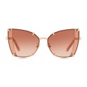 Dolce & Gabbana - Butterfly Sunglasses with Faceted Details - Rose Gold - Dolce & Gabbana Eyewear