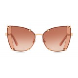 Dolce & Gabbana - Butterfly Sunglasses with Faceted Details - Rose Gold - Dolce & Gabbana Eyewear
