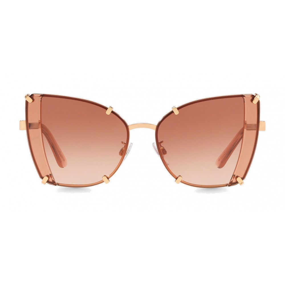 Dolce & Gabbana - Butterfly Sunglasses with Faceted Details - Rose Gold -  Dolce & Gabbana Eyewear - Avvenice