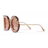 Dolce & Gabbana - Occhiale da Sole DG con Cristalli - Rosa Trasparente - Dolce & Gabbana Eyewear