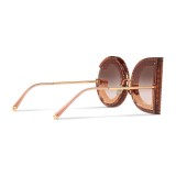 Dolce & Gabbana - DG Sunglasses with Crystals - Transparent Pink - Dolce & Gabbana Eyewear