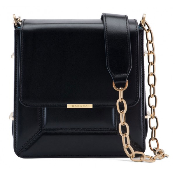 Aleksandra Badura - Candy Bag - Calfskin Shoulder Bag - Carbon Black - Luxury High Quality Leather Bag