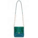 Aleksandra Badura - Candy Bag - Python & Calfskin Shoulder Bag - Deep Teal - Luxury High Quality Leather Bag