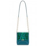 Aleksandra Badura - Candy Bag - Python & Calfskin Shoulder Bag - Deep Teal - Luxury High Quality Leather Bag