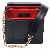 Aleksandra Badura - Candy Bag - Python & Eel Shoulder Bag - Midnight Blue - Luxury High Quality Leather Bag