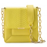 Aleksandra Badura - Candy Bag - Python & Calfskin Shoulder Bag - Yellow - Luxury High Quality Leather Bag