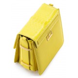 Aleksandra Badura - Candy Bag - Python & Calfskin Shoulder Bag - Yellow - Luxury High Quality Leather Bag