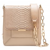 Aleksandra Badura - Candy Bag - Python & Calfskin Shoulder Bag - Sand - Luxury High Quality Leather Bag