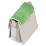 Aleksandra Badura - Candy Bag - Stingray & Calfskin Shoulder Bag - Pistachio and White Ice - Luxury High Quality Leather Bag