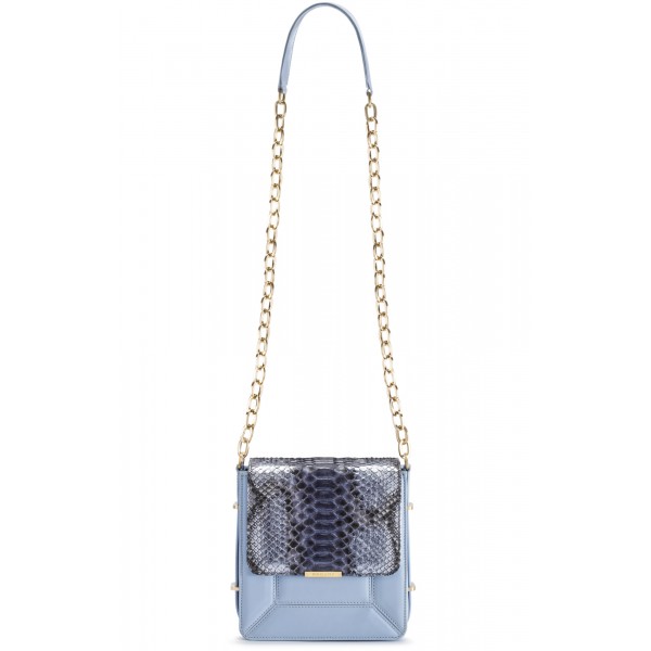 Aleksandra Badura - Candy Bag - Python & Calfskin Shoulder Bag - Sky Blue - Luxury High Quality Leather Bag