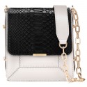 Aleksandra Badura - Candy Bag - Python & Calfskin Shoulder Bag - Black & White - Luxury High Quality Leather Bag