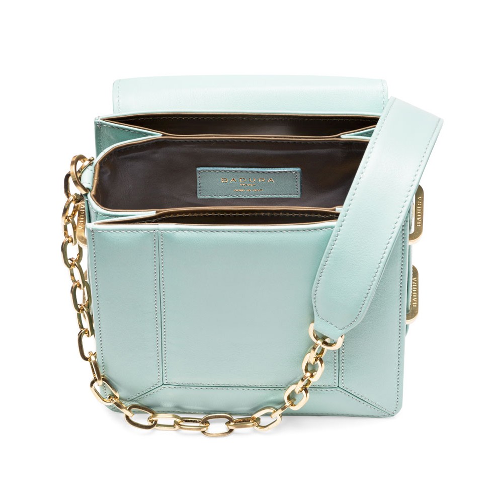 Leather Shoulder Strap / Mint Python