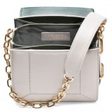 Aleksandra Badura - Candy Bag - Stingray & Calfskin Shoulder Bag - Pine Green and White Ice - Luxury High Quality Leather Bag