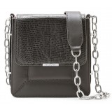 Aleksandra Badura - Candy Bag - Lizard & Crockodile Shoulder Bag - Graphite - Luxury High Quality Leather Bag