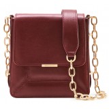 Aleksandra Badura - Candy Bag - Calfskin Shoulder Bag - Marsala - Luxury High Quality Leather Bag