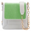 Aleksandra Badura - Candy Bag - Stingray & Calfskin Shoulder Bag - Pistachio and White Ice - Luxury High Quality Leather Bag