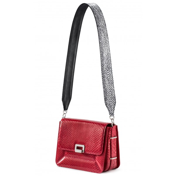 Aleksandra Badura - Candy Bag Large - Python Shoulder Bag - Red - Luxury High Quality Leather Bag