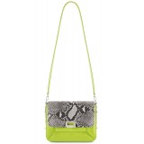 Aleksandra Badura - Candy Bag Large - Python & Calfskin Shoulder Bag - Lime Stone - Luxury High Quality Leather Bag