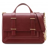 Aleksandra Badura - Candy Bag Postina - Calfskin Shoulder Bag - Marsala - Luxury High Quality Leather Bag