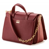 Aleksandra Badura - Candy Bag Postina - Calfskin Shoulder Bag - Marsala - Luxury High Quality Leather Bag