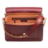 Aleksandra Badura - Candy Bag Postina - Calfskin Shoulder Bag - Marsala - Luxury High Quality Leather Bag