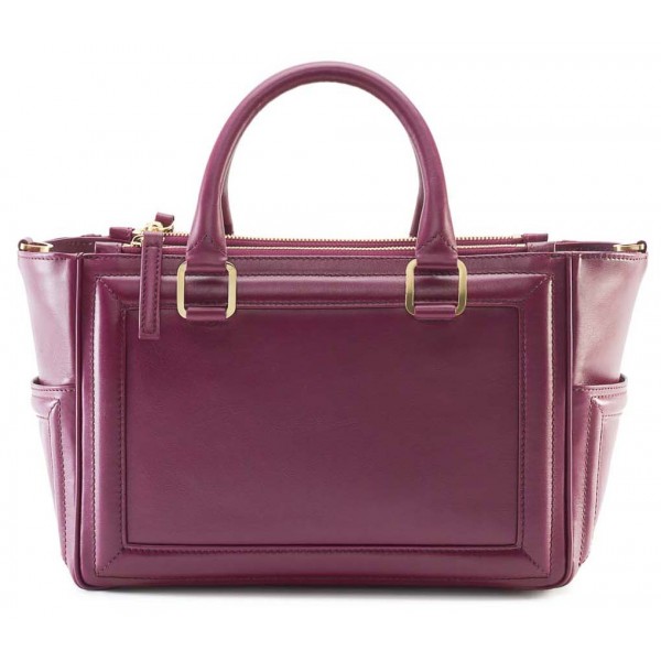 Aleksandra Badura - Ladylike Bag - Borsa con Manico in Vitello - Lampone - Borsa in Pelle di Alta Qualità Luxury