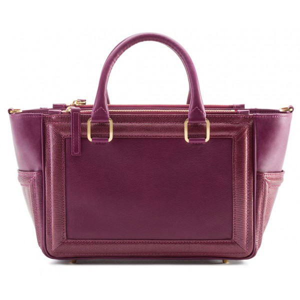 Aleksandra Badura - Ladylike Bag - Lizard & Calfskin Top-Handle Tote Bag - Richelieu - Luxury High Quality Leather Bag