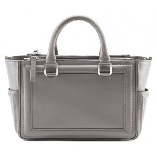 Aleksandra Badura - Ladylike Bag - Calfskin Top-Handle Tote Bag - Ash - Luxury High Quality Leather Bag