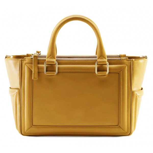 Aleksandra Badura - Ladylike Bag - Calfskin Top-Handle Tote Bag - Mustard - Luxury High Quality Leather Bag