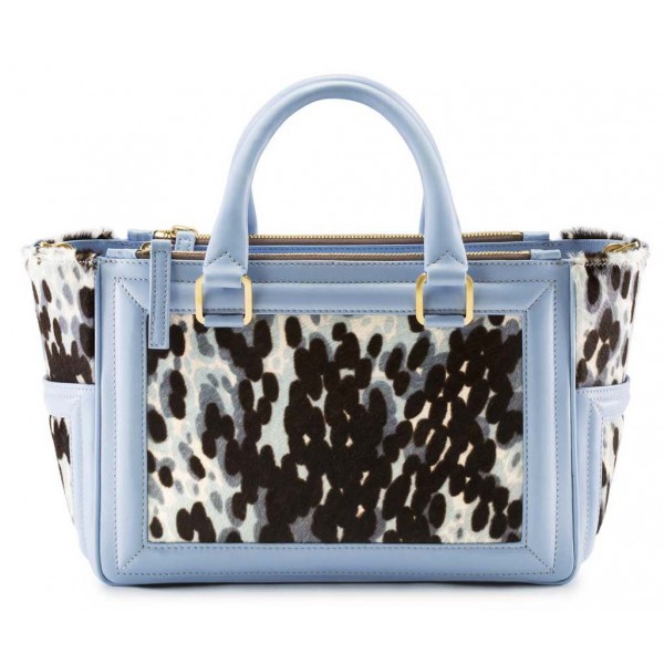 Aleksandra Badura - Ladylike Bag - Calfskin Top-Handle Tote Bag - Iris Multicolor - Luxury High Quality Leather Bag
