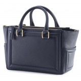 Aleksandra Badura - Ladylike Bag - Calfskin Top-Handle Tote Bag - Midnight Blue - Luxury High Quality Leather Bag