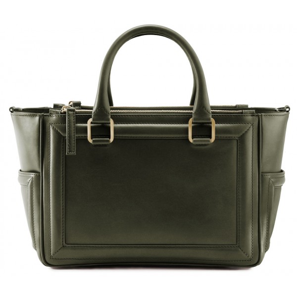Aleksandra Badura - Ladylike Bag - Calfskin Top-Handle Tote Bag - Olive - Luxury High Quality Leather Bag