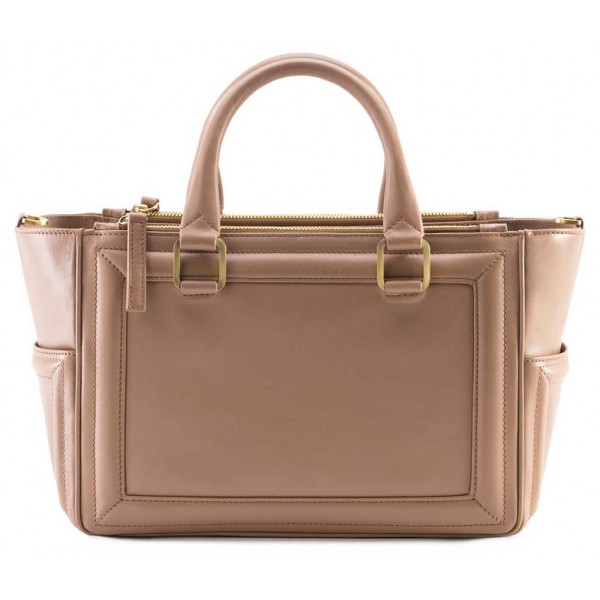Aleksandra Badura - Ladylike Bag - Calfskin Top-Handle Tote Bag - Nude - Luxury High Quality Leather Bag