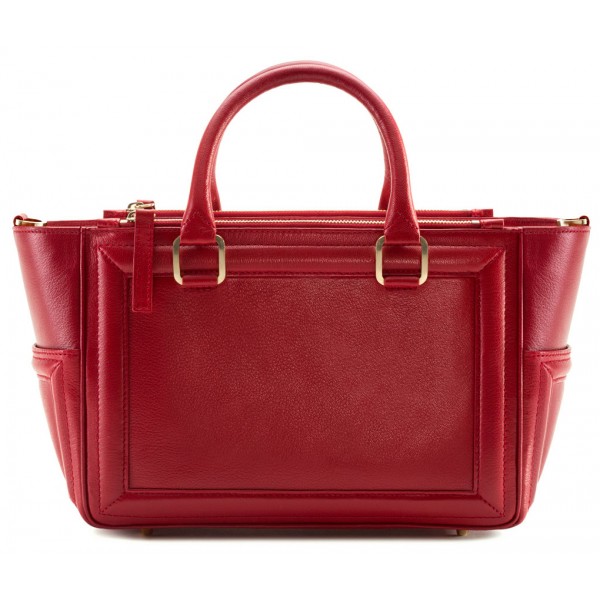 Aleksandra Badura - Ladylike Bag - Goatskin Top-Handle Tote Bag - Red - Luxury High Quality Leather Bag