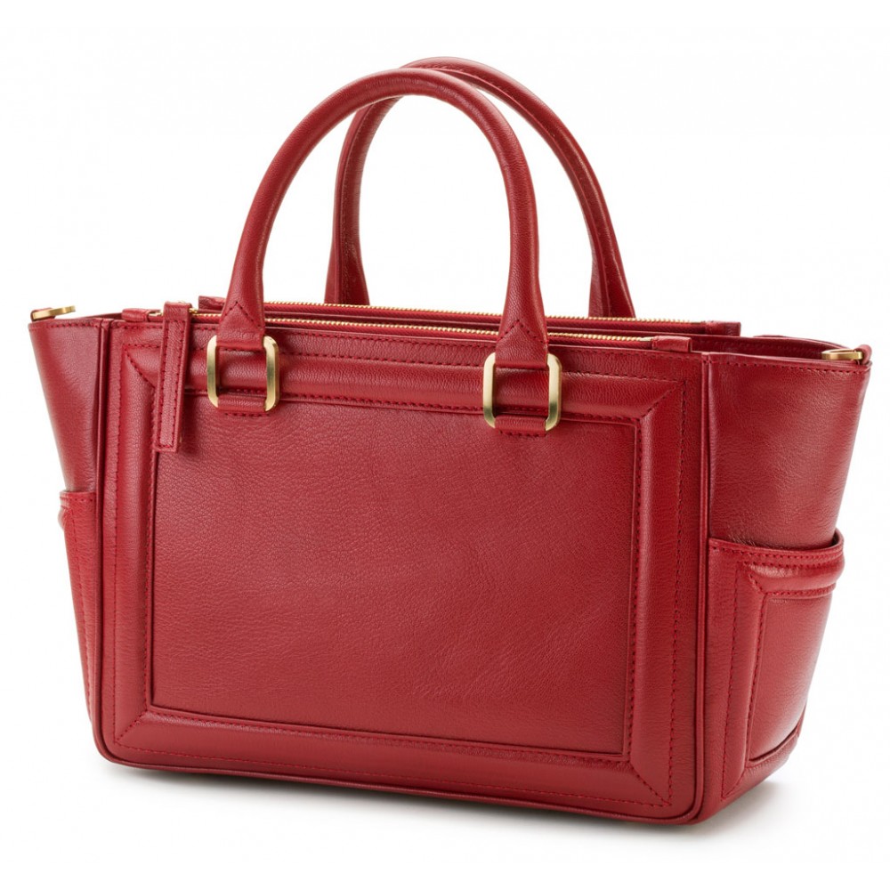 Aleksandra Badura - Ladylike Bag - Goatskin Top-Handle Tote Bag - Red ...