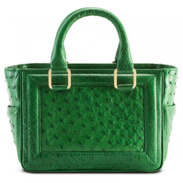 Aleksandra Badura - Ladylike Mini Bag - Ostrich Top-Handle Tote Bag - Green - Luxury High Quality Leather Bag