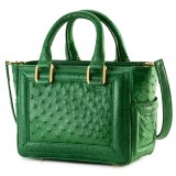 Aleksandra Badura - Ladylike Mini Bag - Ostrich Top-Handle Tote Bag - Green - Luxury High Quality Leather Bag