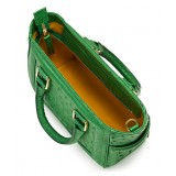 Aleksandra Badura - Ladylike Mini Bag - Ostrich Top-Handle Tote Bag - Green - Luxury High Quality Leather Bag