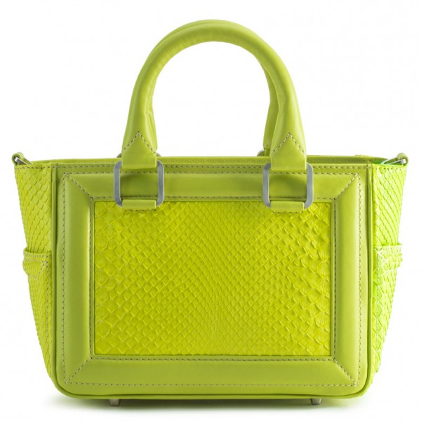 Aleksandra Badura - Ladylike Mini Bag - Borsa in Vitello e Pitone - Lime - Borsa in Pelle di Alta Qualità Luxury
