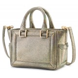 Aleksandra Badura - Ladylike Mini Bag - Calfskin Crackle Top-Handle Tote Bag - Olive - Luxury High Quality Leather Bag