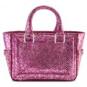 Aleksandra Badura - Ladylike Mini Bag - Borsa in Pitone - Rosa Crackle - Borsa in Pelle di Alta Qualità Luxury