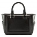 Aleksandra Badura - Ladylike Mini Bag - Goatskin Top-Handle Tote Bag - Carbon Black - Luxury High Quality Leather Bag