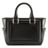 Aleksandra Badura - Ladylike Mini Bag - Goatskin Top-Handle Tote Bag - Carbon Black - Luxury High Quality Leather Bag