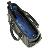 Aleksandra Badura - Ladylike Mini Bag - Goatskin Top-Handle Tote Bag - Carbon Black - Luxury High Quality Leather Bag