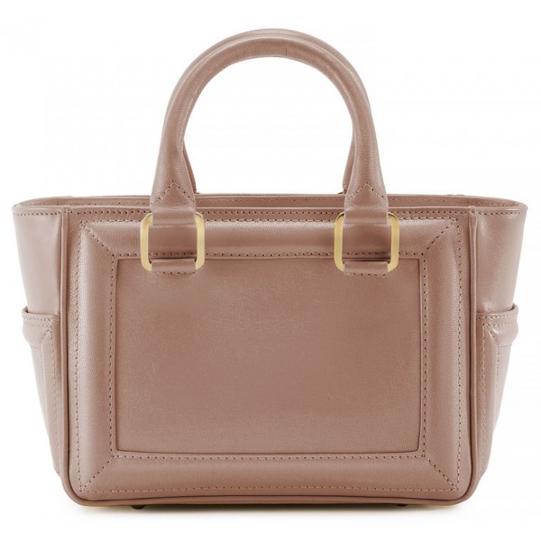 Aleksandra Badura - Ladylike Mini Bag - Calfskin Top-Handle Tote Bag - Blush - Luxury High Quality Leather Bag