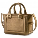 Aleksandra Badura - Ladylike Mini Bag - Buffaloskin Top-Handle Tote Bag - Gold - Luxury High Quality Leather Bag