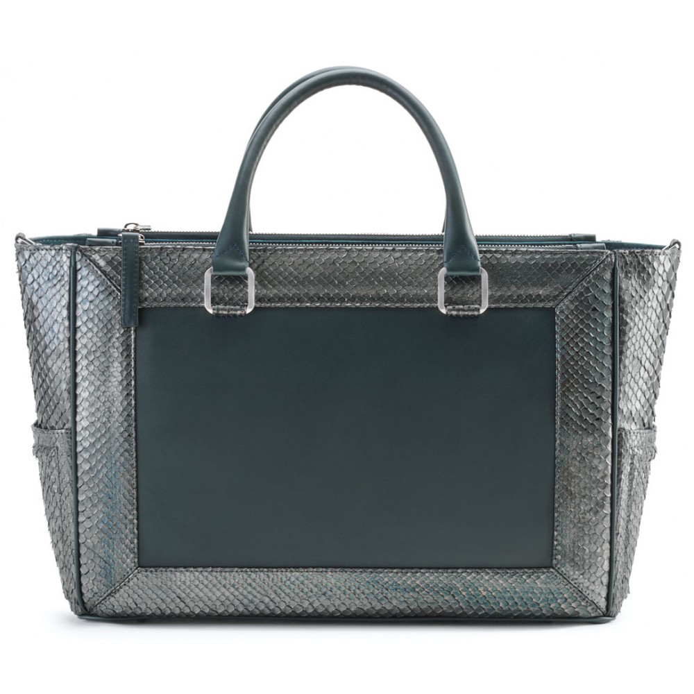 Aleksandra Badura - Ladylike Medium Bag - Calfskin & Python Top-Handle ...