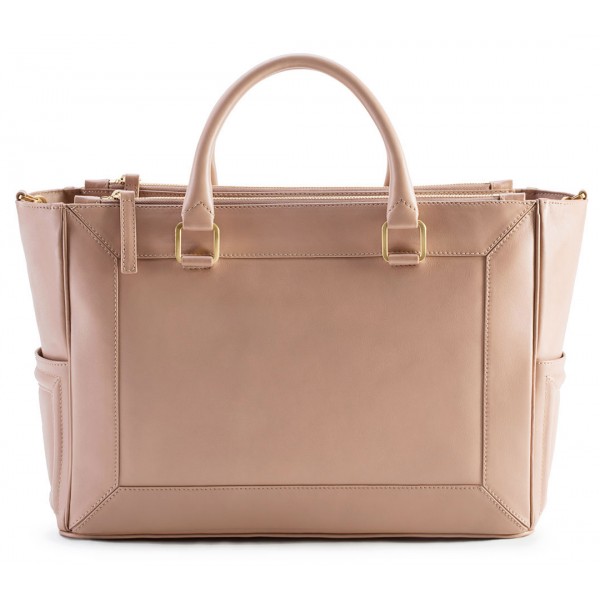 Aleksandra Badura - Ladylike Medium Bag - Calfskin Top-Handle Tote Bag - Blush - Luxury High Quality Leather Bag